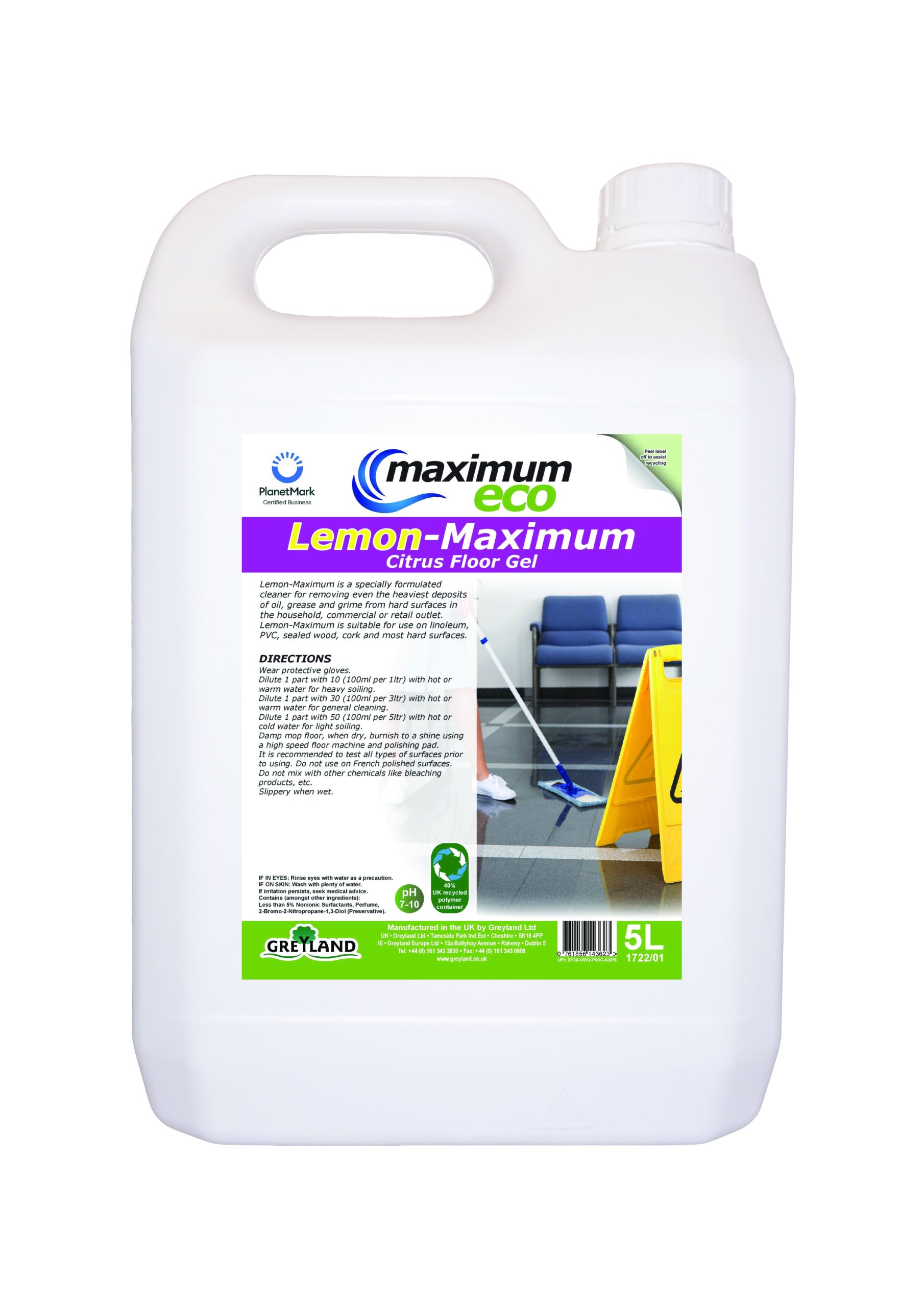 Maximum Eco Lemon Maximum Citrus Floor Gel 5L - Maddock Wholesale ...